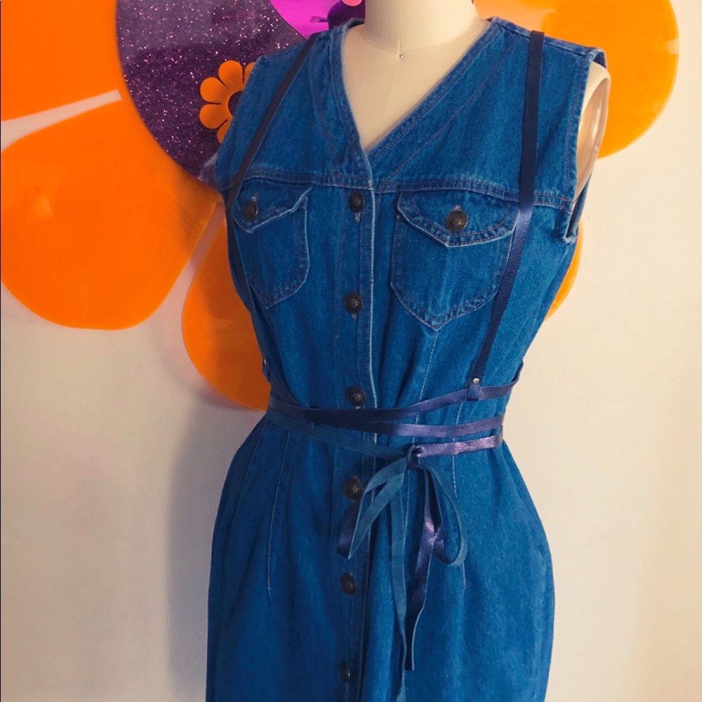 Vtg 80’s/90’s Denim Wiggle dress by Big Time